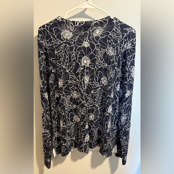 NWT LOFT Navy and White Floral Cardigan - Picture 5 of 5